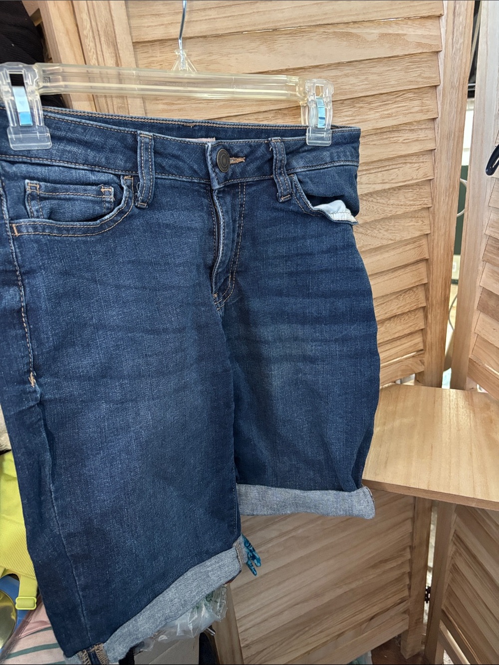 SO Dark Blue Rolled-Hem Denim Shorts 5